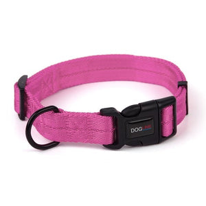 Dogline Nylon Flat Collar Pink W1"xL16"-24"