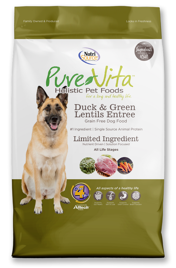 NutriSource PureVita Duck & Green Lentils Entrée Dog Food